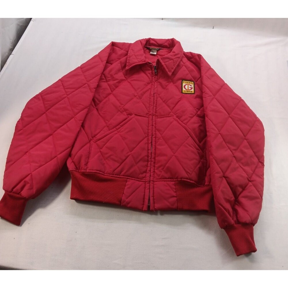 Vintage Swingster Funk's G Hybrids Jacket Men L Quilted Nylon Farm Seed Dealer